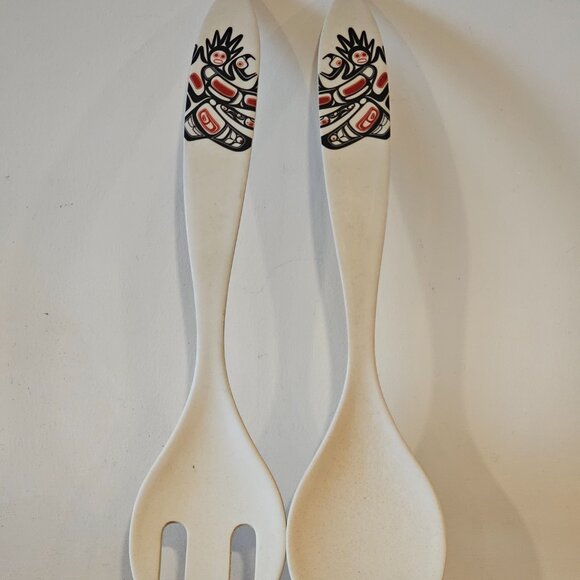 First Nations Pair of Serving Utensils - Picture 1 of 4